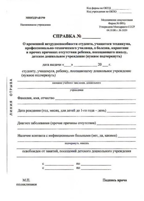 справка 095у